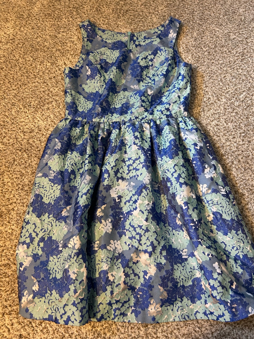 Minuet Blue and Green Floral Fit & Flare Maxi Dress